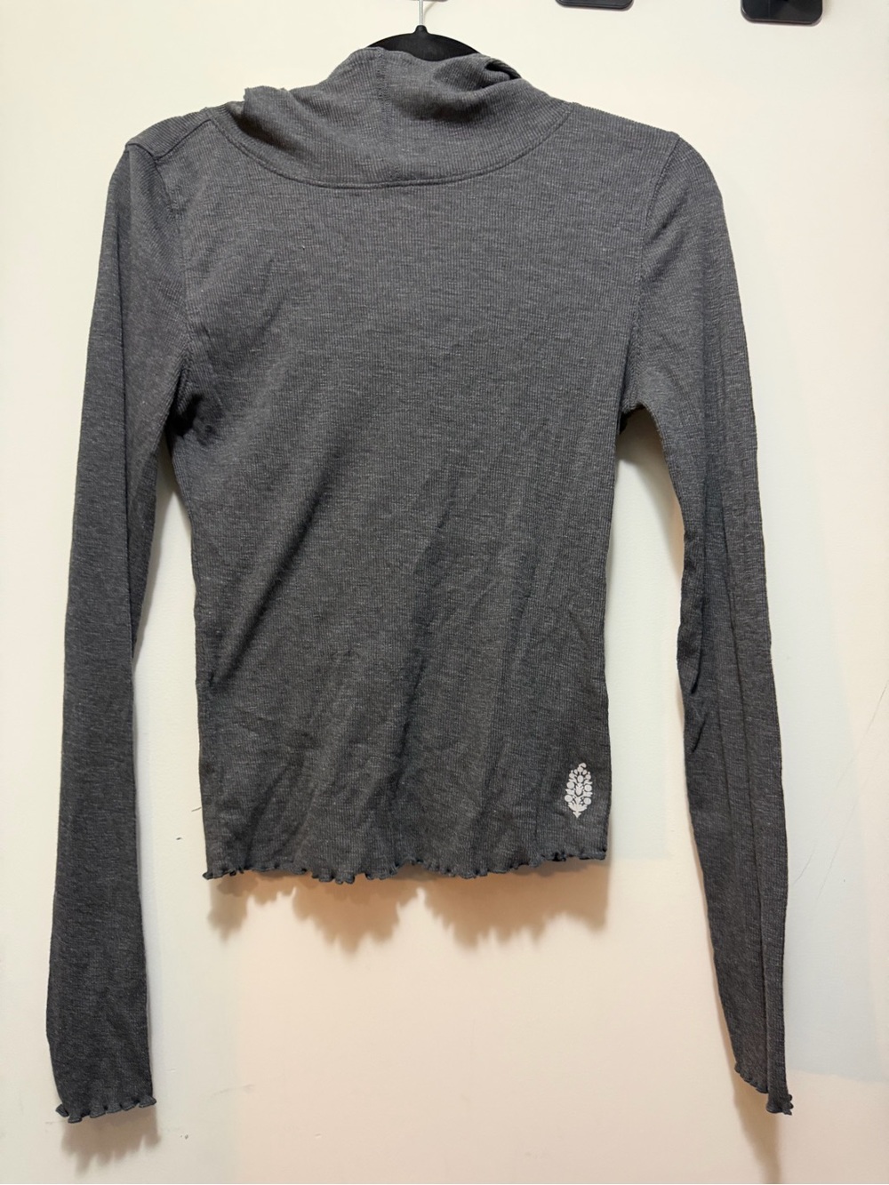 Free People FP Movement Gray Ribbed Turtleneck Top Size M